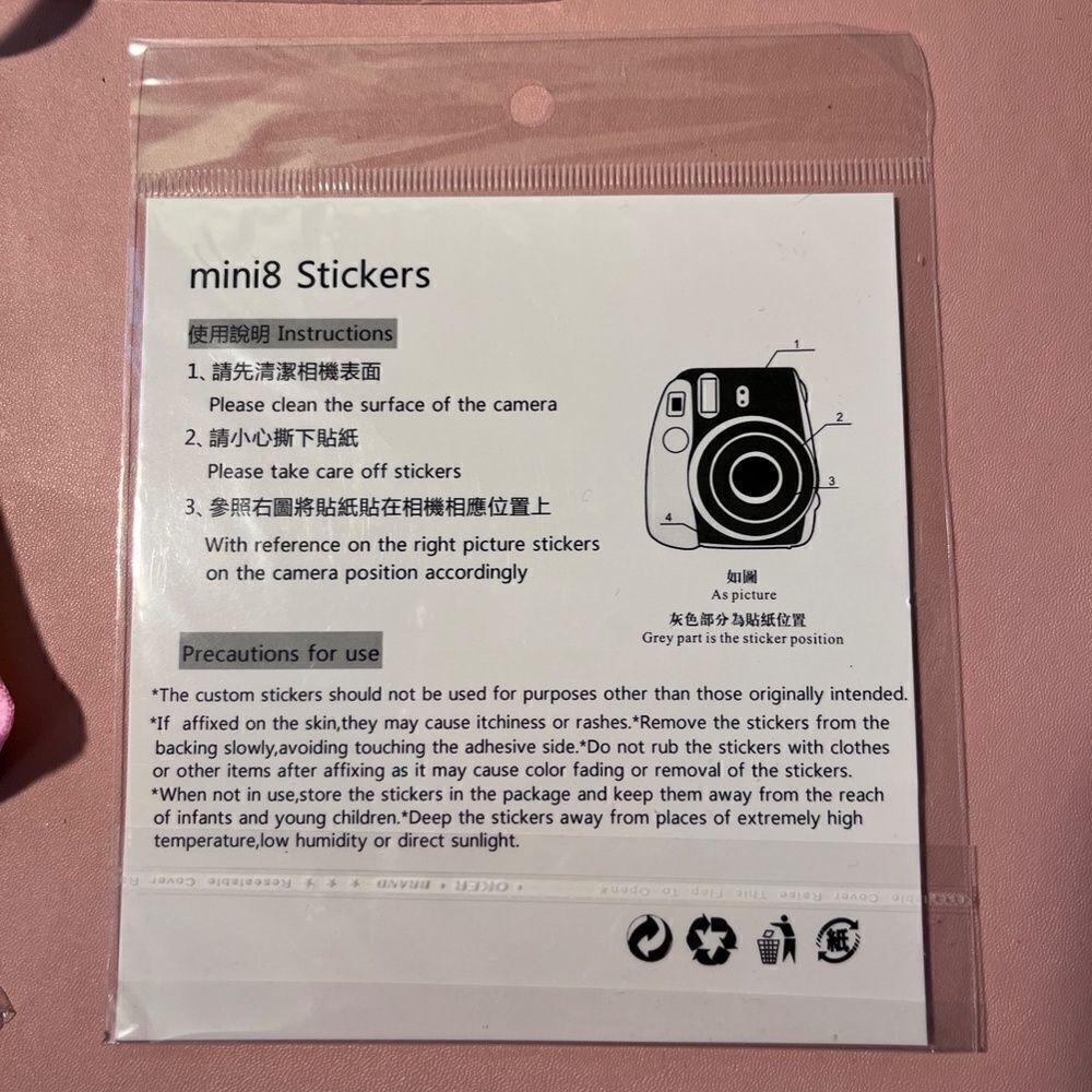 NEW Mini8 Camera Kit Mini 8 Sticker-strap-frames-hangers-backgrounds-& More - Picture 6 of 15